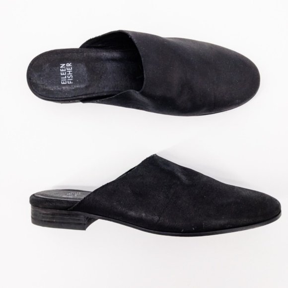 Eileen Fisher Shoes - Eileen Fisher : Black Mule Slip-On Clogs Size 8
